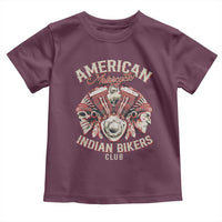 American Legendary Motorcycle Indian Biker Club Toddler T Shirt Vintage Motorbike Engine Native American Skull - Wonder Print Shop
