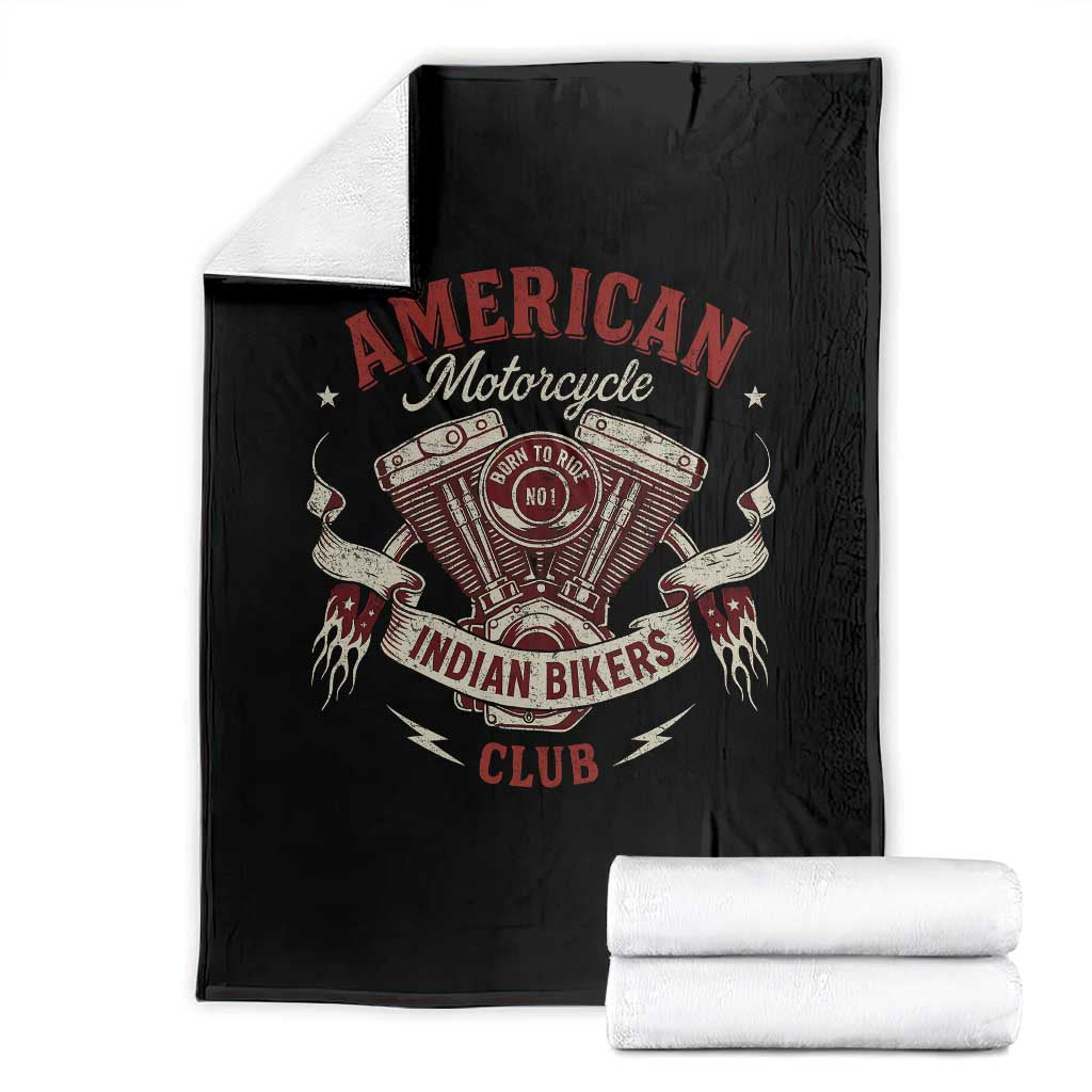 American Motorcycle Indian Biker Club Throw Blanket Vintage Motorbike Engine - Wonder Print Shop