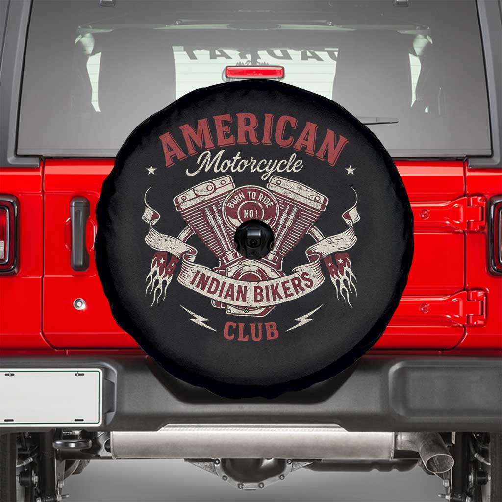 American Motorcycle Indian Biker Club Spare Tire Cover Vintage Motorbike Engine - Wonder Print Shop