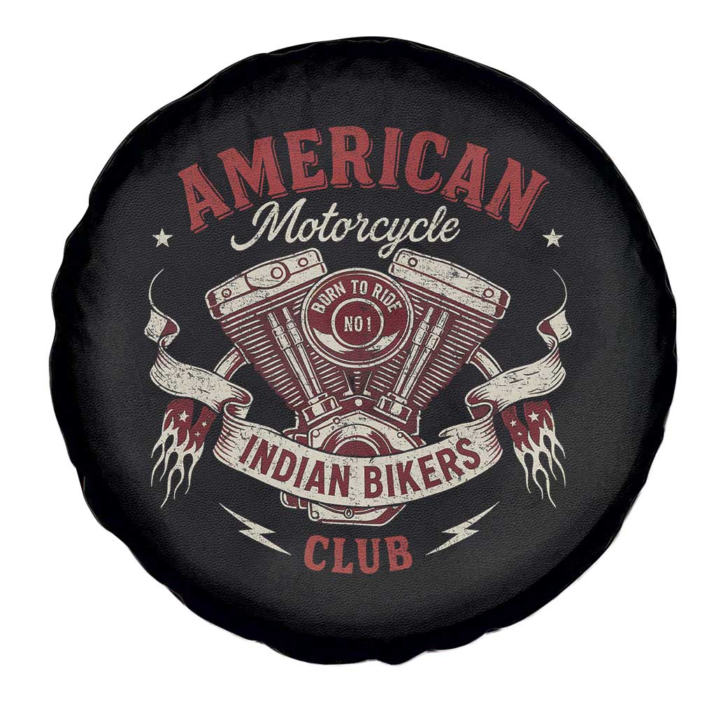 American Motorcycle Indian Biker Club Spare Tire Cover Vintage Motorbike Engine - Wonder Print Shop