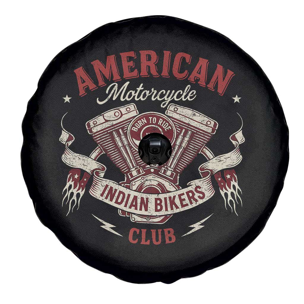 American Motorcycle Indian Biker Club Spare Tire Cover Vintage Motorbike Engine - Wonder Print Shop