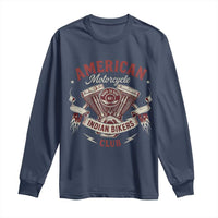 American Motorcycle Indian Biker Club Long Sleeve Shirt Vintage Motorbike Engine - Wonder Print Shop