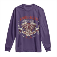 American Motorcycle Indian Biker Club Long Sleeve Shirt Vintage Motorbike Engine - Wonder Print Shop