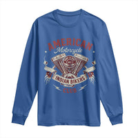 American Motorcycle Indian Biker Club Long Sleeve Shirt Vintage Motorbike Engine - Wonder Print Shop