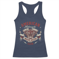 American Motorcycle Indian Biker Club Racerback Tank Top Vintage Motorbike Engine - Wonder Print Shop