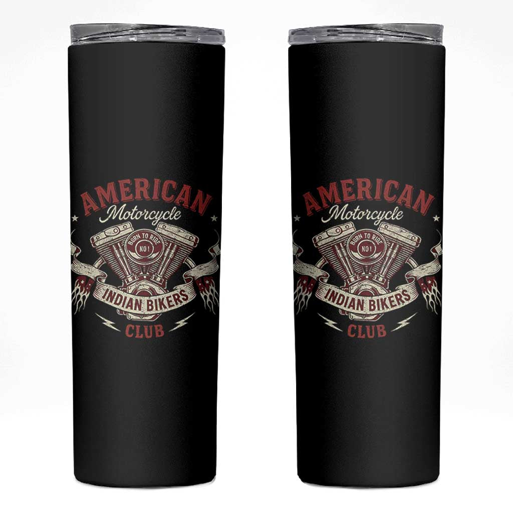 American Motorcycle Indian Biker Club Skinny Tumbler Vintage Motorbike Engine - Wonder Print Shop