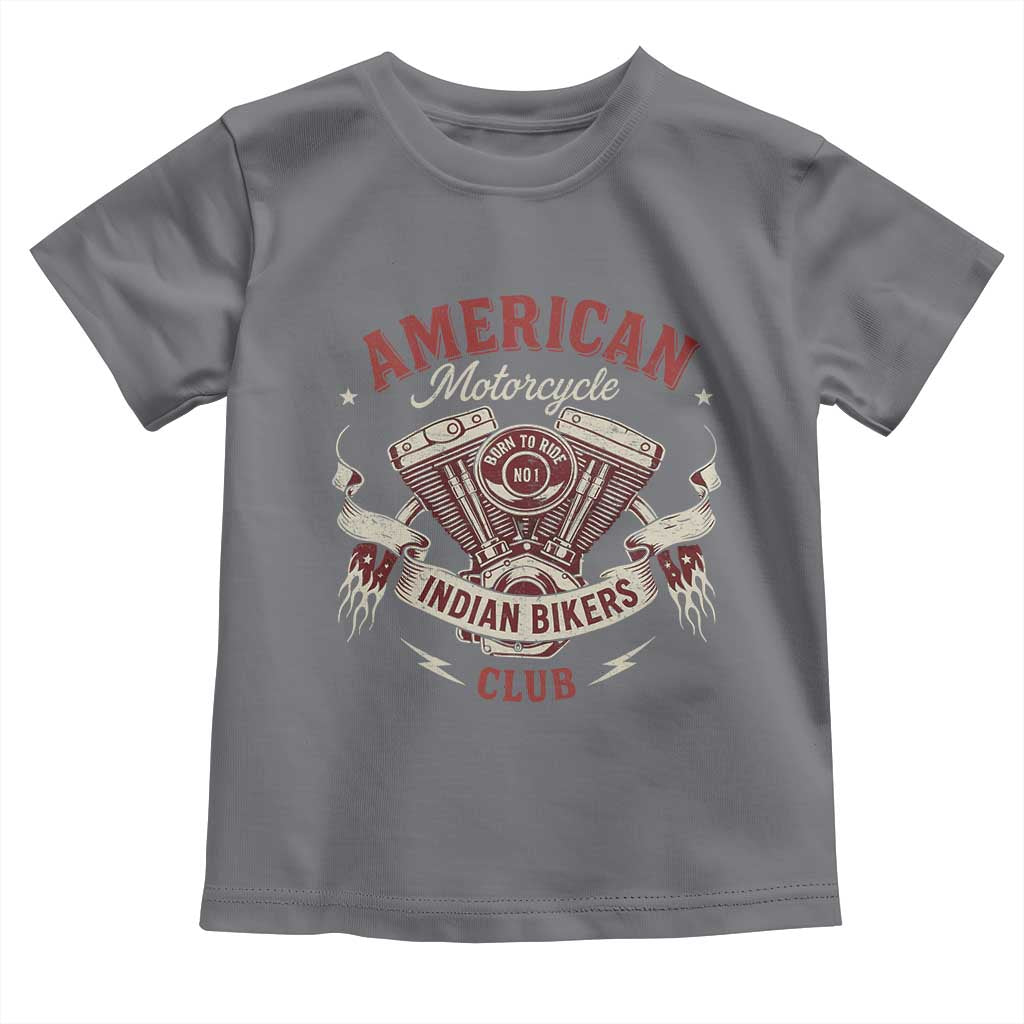 American Motorcycle Indian Biker Club Toddler T Shirt Vintage Motorbike Engine - Wonder Print Shop