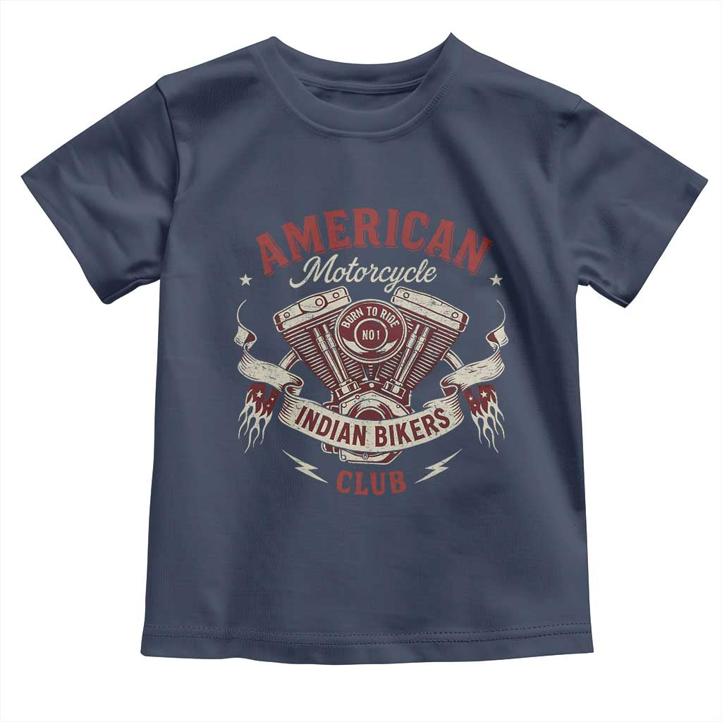 American Motorcycle Indian Biker Club Toddler T Shirt Vintage Motorbike Engine - Wonder Print Shop