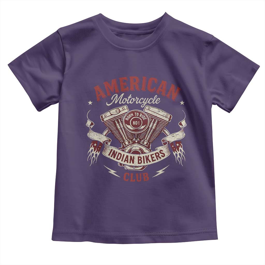 American Motorcycle Indian Biker Club Toddler T Shirt Vintage Motorbike Engine - Wonder Print Shop