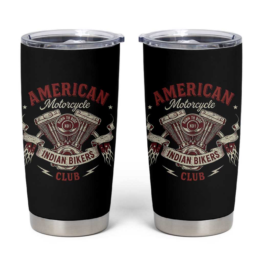 American Motorcycle Indian Biker Club Tumbler Cup Vintage Motorbike Engine - Wonder Print Shop