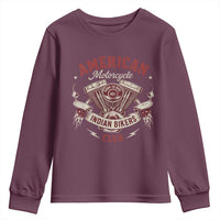 American Motorcycle Indian Biker Club Youth Sweatshirt Vintage Motorbike Engine - Wonder Print Shop