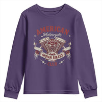 American Motorcycle Indian Biker Club Youth Sweatshirt Vintage Motorbike Engine - Wonder Print Shop