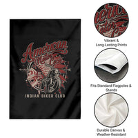 American Legendary Motorcycle Indian Biker Club Garden Flag Vintage Native American Skull - Wonder Print Shop