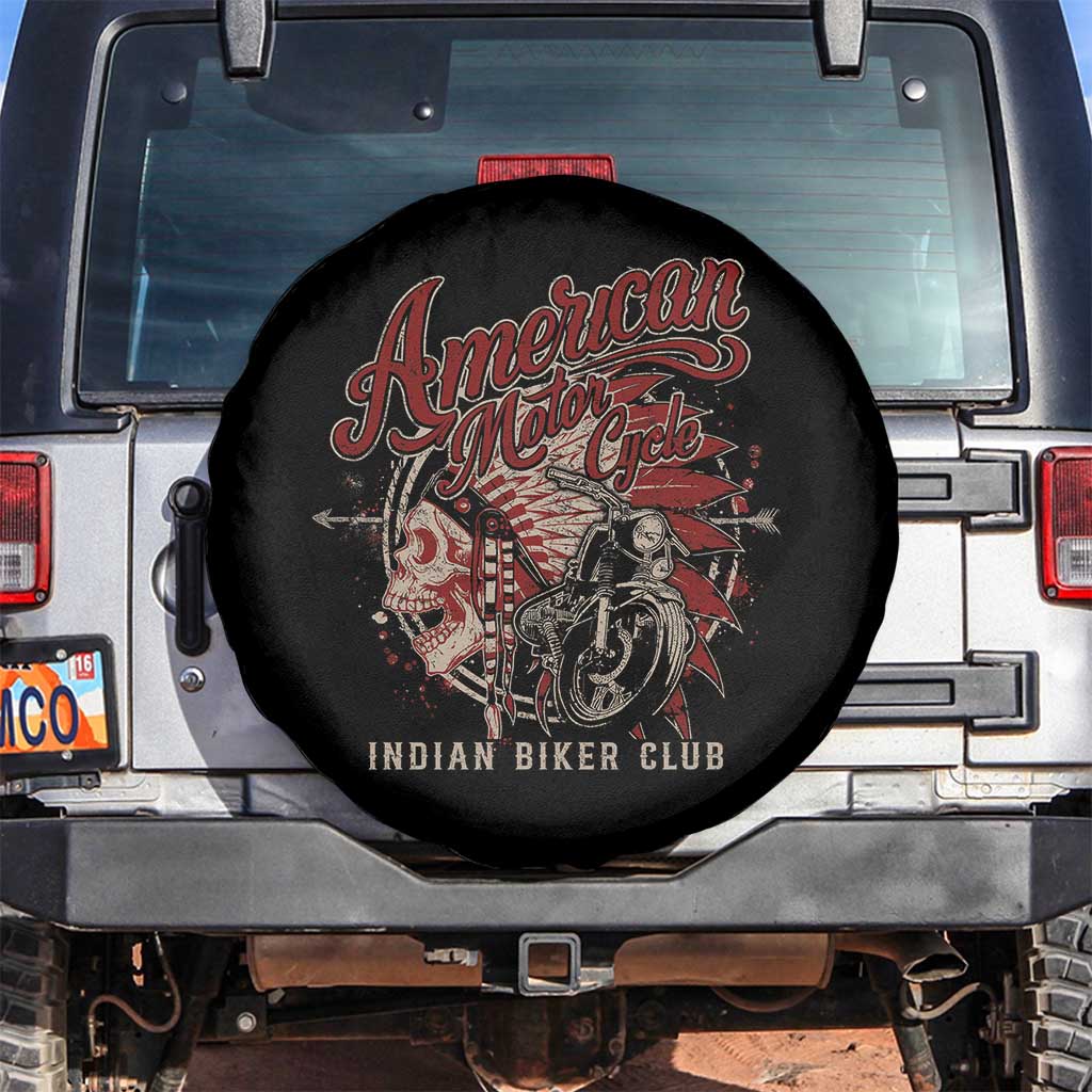 American Legendary Motorcycle Indian Biker Club Spare Tire Cover Vintage Native American Skull - Wonder Print Shop