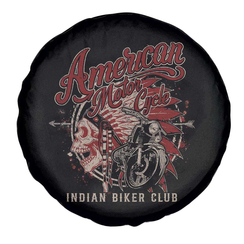 American Legendary Motorcycle Indian Biker Club Spare Tire Cover Vintage Native American Skull - Wonder Print Shop