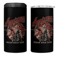 American Legendary Motorcycle Indian Biker Club 4 in 1 Can Cooler Tumbler Vintage Native American Skull - Wonder Print Shop