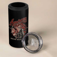 American Legendary Motorcycle Indian Biker Club 4 in 1 Can Cooler Tumbler Vintage Native American Skull - Wonder Print Shop
