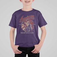 American Legendary Motorcycle Indian Biker Club T Shirt For Kid Vintage Native American Skull - Wonder Print Shop