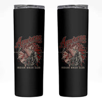 American Legendary Motorcycle Indian Biker Club Skinny Tumbler Vintage Native American Skull - Wonder Print Shop