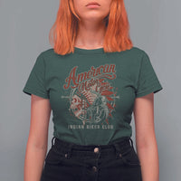 American Legendary Motorcycle Indian Biker Club T Shirt For Women Vintage Native American Skull - Wonder Print Shop