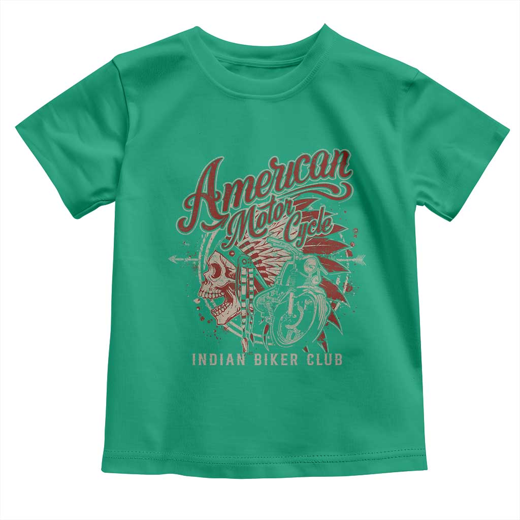 American Legendary Motorcycle Indian Biker Club Toddler T Shirt Vintage Native American Skull - Wonder Print Shop