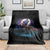 Native American Rider Throw Blanket Vintage Indian American Motorcycle Wolf - Wonder Print Shop