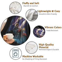 Native American Rider Throw Blanket Vintage Indian American Motorcycle Wolf - Wonder Print Shop