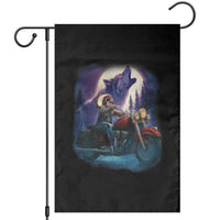 Native American Rider Garden Flag Vintage Indian American Motorcycle Wolf - Wonder Print Shop