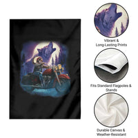 Native American Rider Garden Flag Vintage Indian American Motorcycle Wolf - Wonder Print Shop