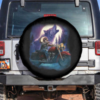 Native American Rider Spare Tire Cover Vintage Indian American Motorcycle Wolf - Wonder Print Shop