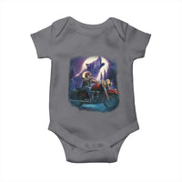Native American Rider Baby Onesie Vintage Indian American Motorcycle Wolf - Wonder Print Shop