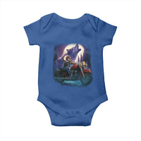 Native American Rider Baby Onesie Vintage Indian American Motorcycle Wolf - Wonder Print Shop