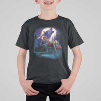 Native American Rider T Shirt For Kid Vintage Indian American Motorcycle Wolf - Wonder Print Shop