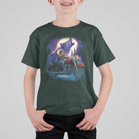 Native American Rider T Shirt For Kid Vintage Indian American Motorcycle Wolf - Wonder Print Shop