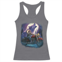 Native American Rider Racerback Tank Top Vintage Indian American Motorcycle Wolf - Wonder Print Shop