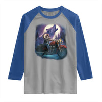 Native American Rider Raglan Shirt Vintage Indian American Motorcycle Wolf - Wonder Print Shop