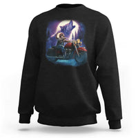 Native American Rider Sweatshirt Vintage Indian American Motorcycle Wolf - Wonder Print Shop