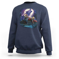 Native American Rider Sweatshirt Vintage Indian American Motorcycle Wolf - Wonder Print Shop