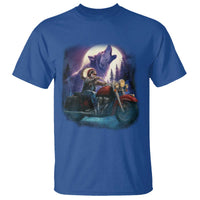 Native American Rider T Shirt Vintage Indian American Motorcycle Wolf - Wonder Print Shop