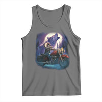 Native American Rider Tank Top Vintage Indian American Motorcycle Wolf - Wonder Print Shop