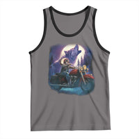 Native American Rider Tank Top Vintage Indian American Motorcycle Wolf - Wonder Print Shop