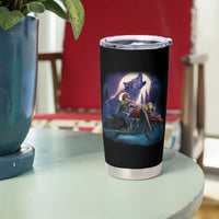 Native American Rider Tumbler Cup Vintage Indian American Motorcycle Wolf - Wonder Print Shop