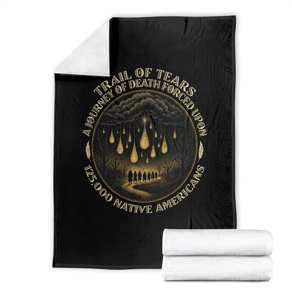 Trail Of Tears A Journey Of Death Forced Upon 125000 Native Americans Throw Blanket - Wonder Print Shop