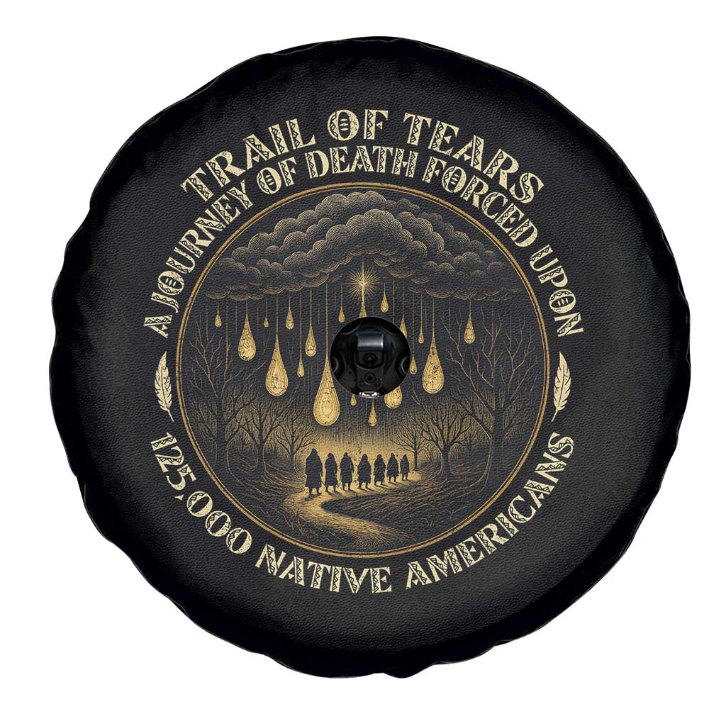 Trail Of Tears A Journey Of Death Forced Upon 125000 Native Americans Spare Tire Cover - Wonder Print Shop