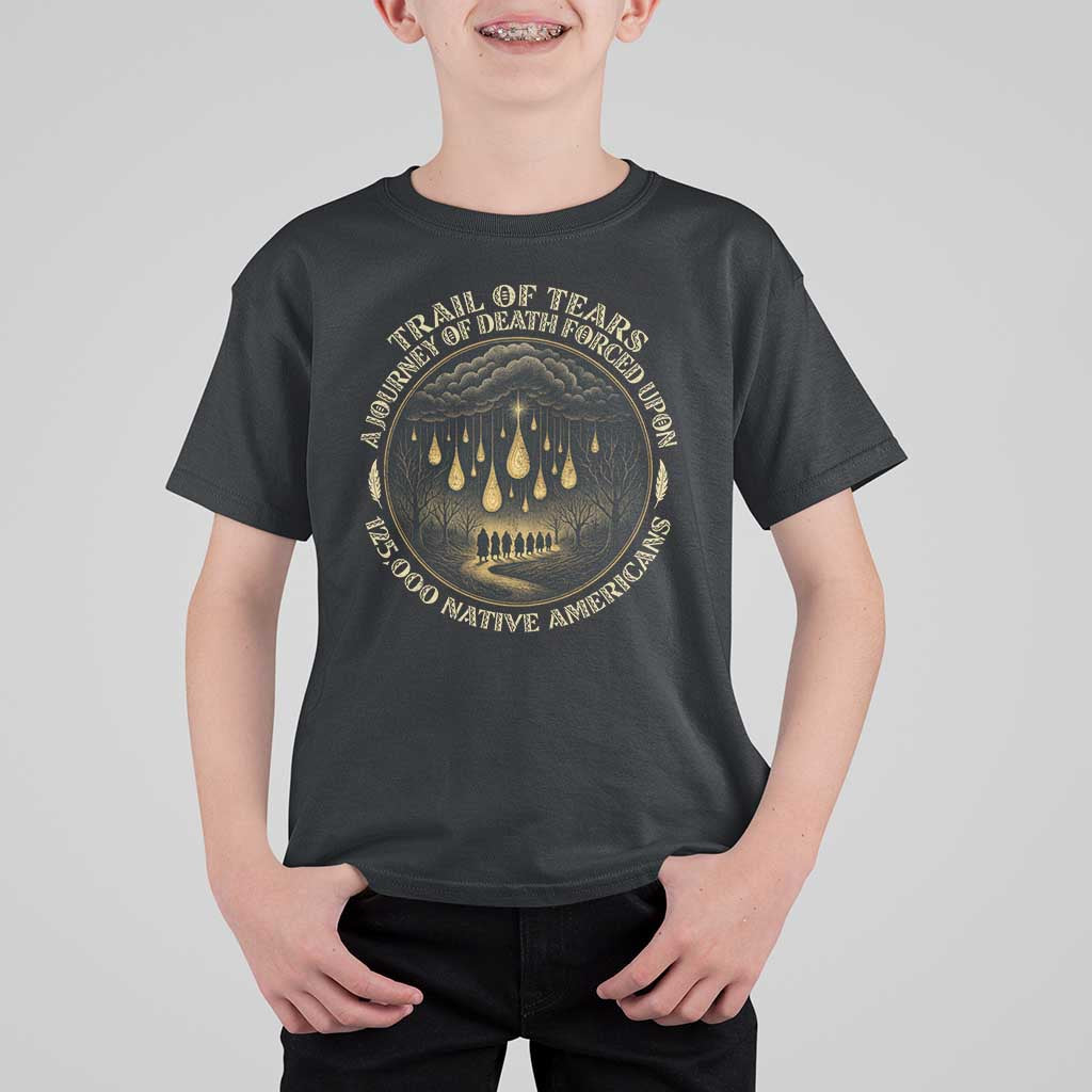 Trail Of Tears A Journey Of Death Forced Upon 125000 Native Americans T Shirt For Kid - Wonder Print Shop