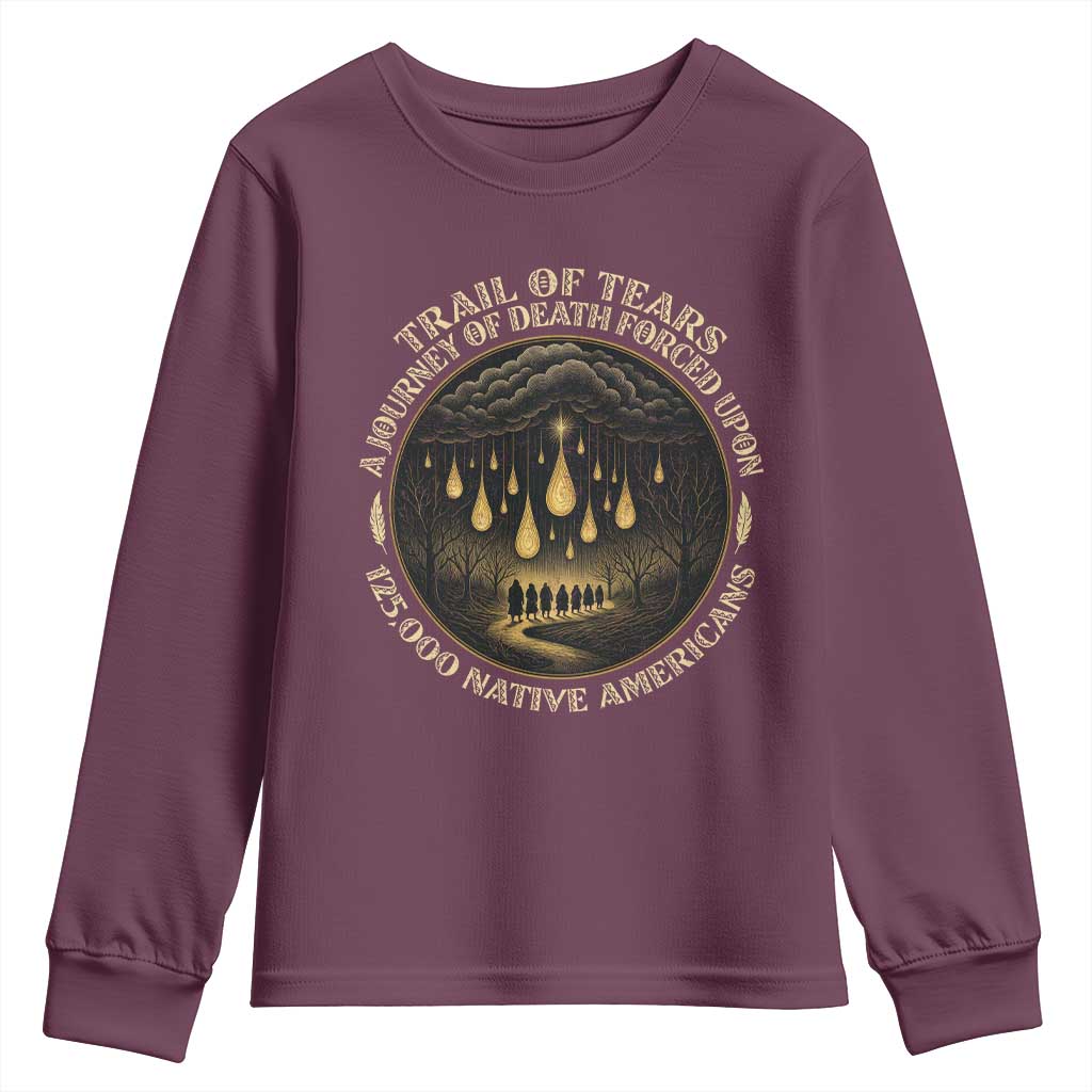 Trail Of Tears A Journey Of Death Forced Upon 125000 Native Americans Youth Sweatshirt - Wonder Print Shop