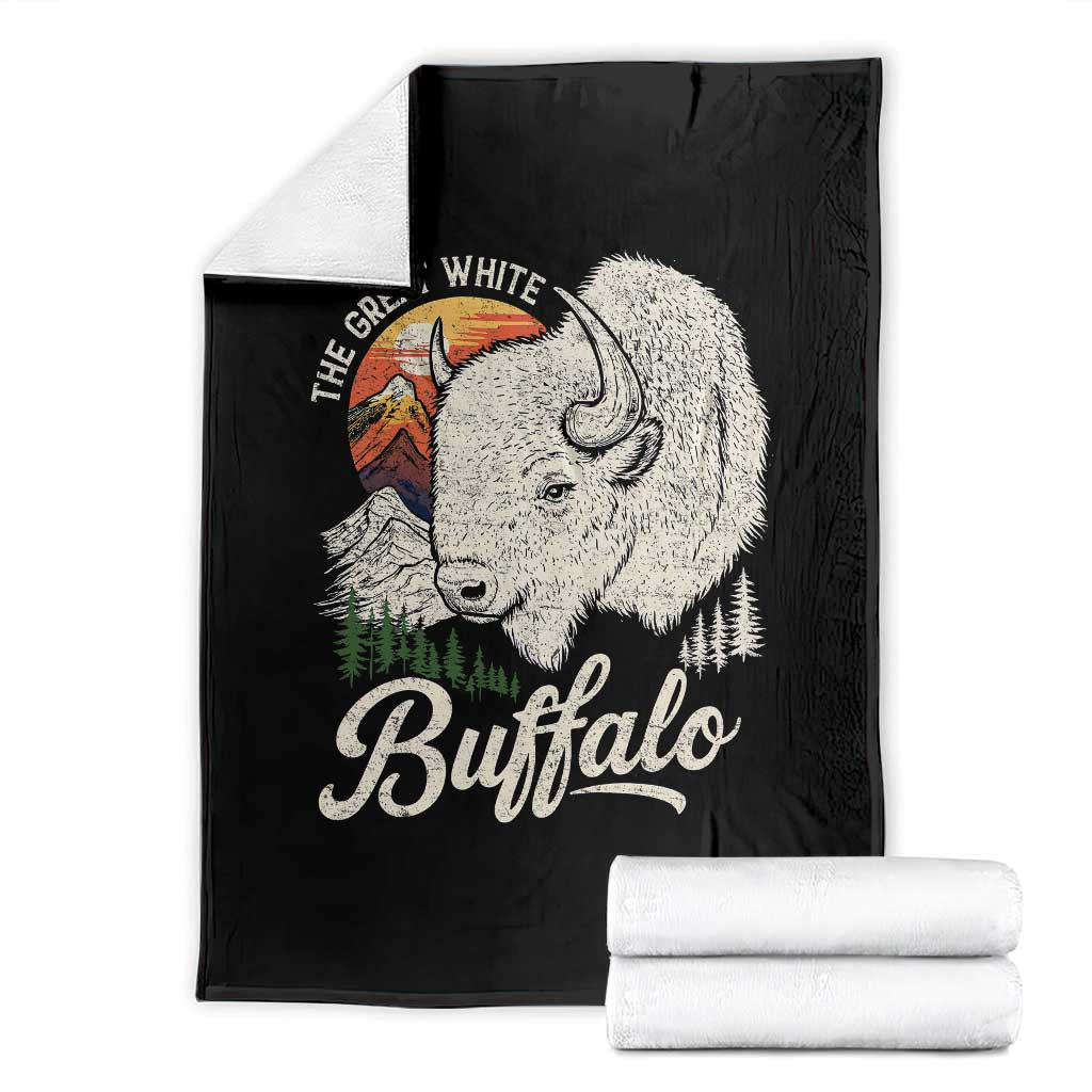 The Great White Buffalo Throw Blanket Native American Sacred Spirit Animal - Wonder Print Shop