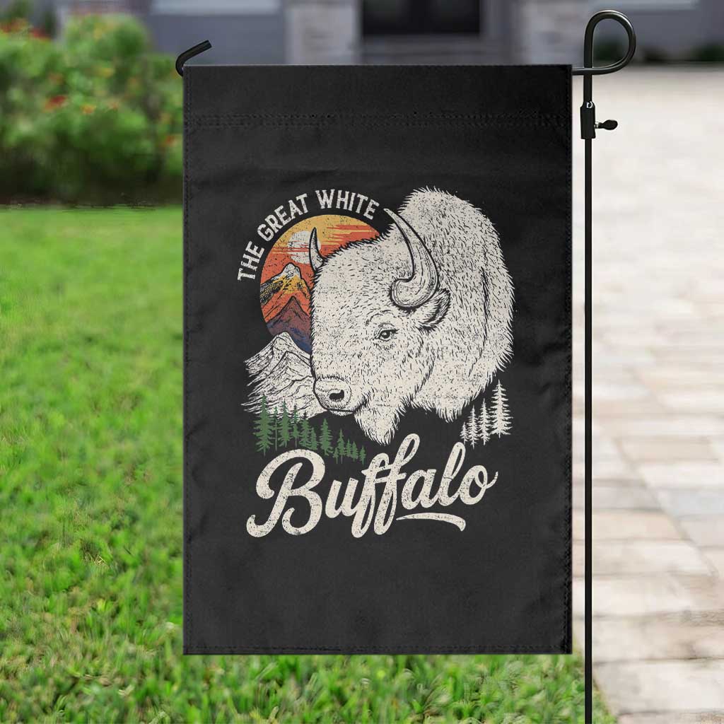 The Great White Buffalo Garden Flag Native American Sacred Spirit Animal - Wonder Print Shop