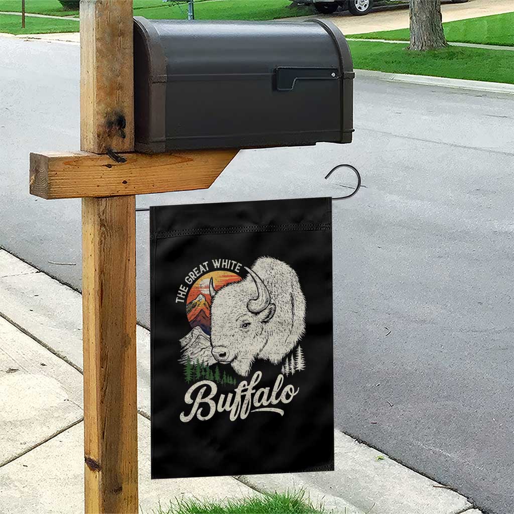 The Great White Buffalo Garden Flag Native American Sacred Spirit Animal - Wonder Print Shop