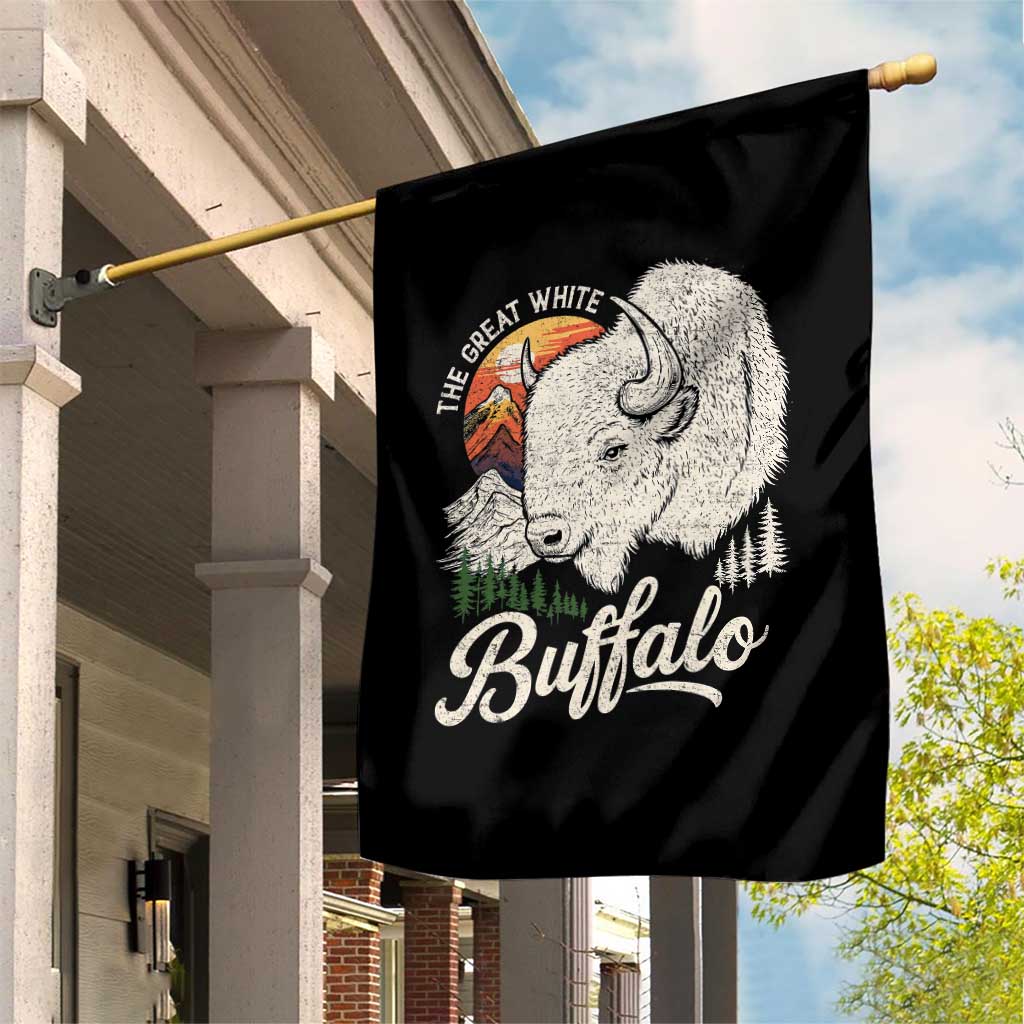 The Great White Buffalo Garden Flag Native American Sacred Spirit Animal - Wonder Print Shop